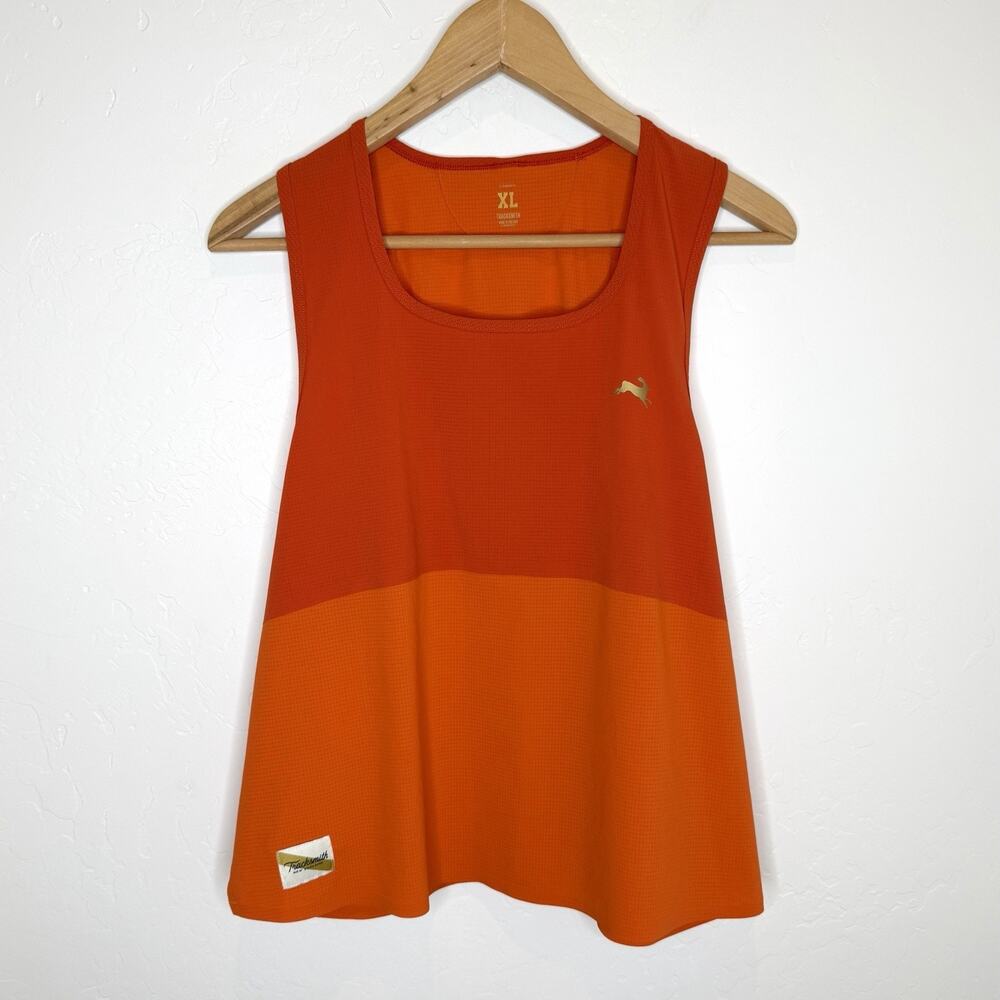 Tracksmith Meridian Tank Top Womens XL Orange Athletic